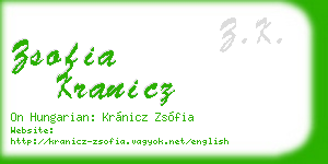 zsofia kranicz business card